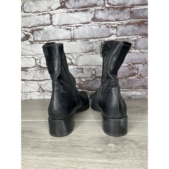 Alberto Fermani Black Leather Double Sided Zipper Heel Boots Women Sz 36.5EU/6M - Picture 4 of 16
